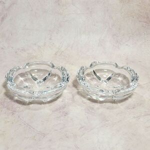 2 - Cristal d'Arques 4.25" Genuine Lead Crystal Glass Ashtray